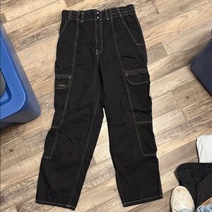 BDG Black Cargo Pants with Contrast Stitching